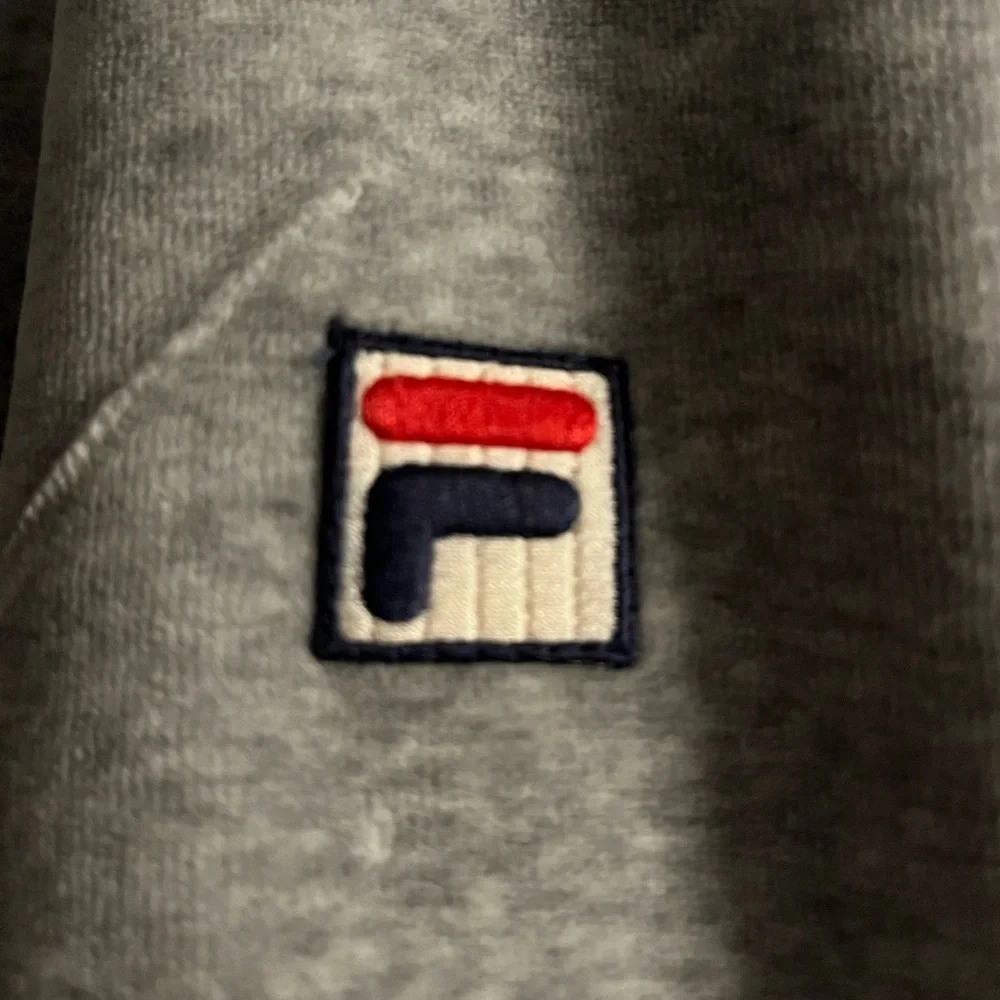***NEW Fila Heather Grey VELOUR Track Jacket with logo and weighted zipper (M) - Picture 12 of 16